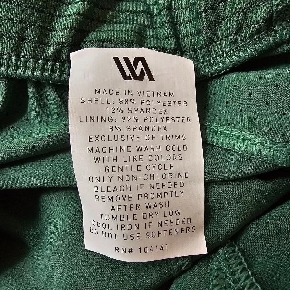 VRST Men's Running Shorts with Liner Shorts, Green, Moisture-Wicking, Size XXL